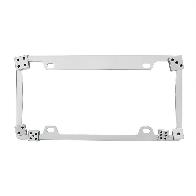 United Pacific Dice License Plate Frame Chrome 50132