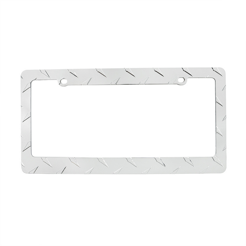 United Pacific Diamond Plate License Plate Frame Chrome 50135