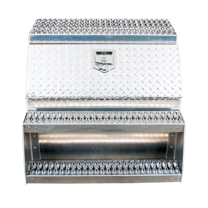 United Pacific 30"L X 25"W X 28"H Aluminum Step Saddle Box 50203