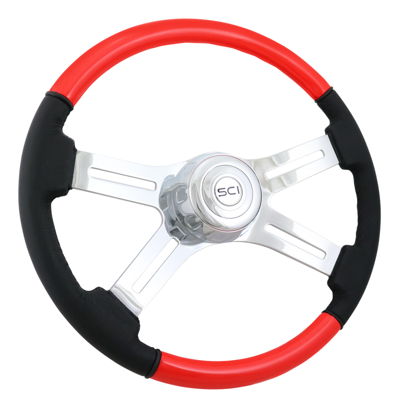 Steering Creations 18" Steering Wheel- Classic Combo/Viper Red
