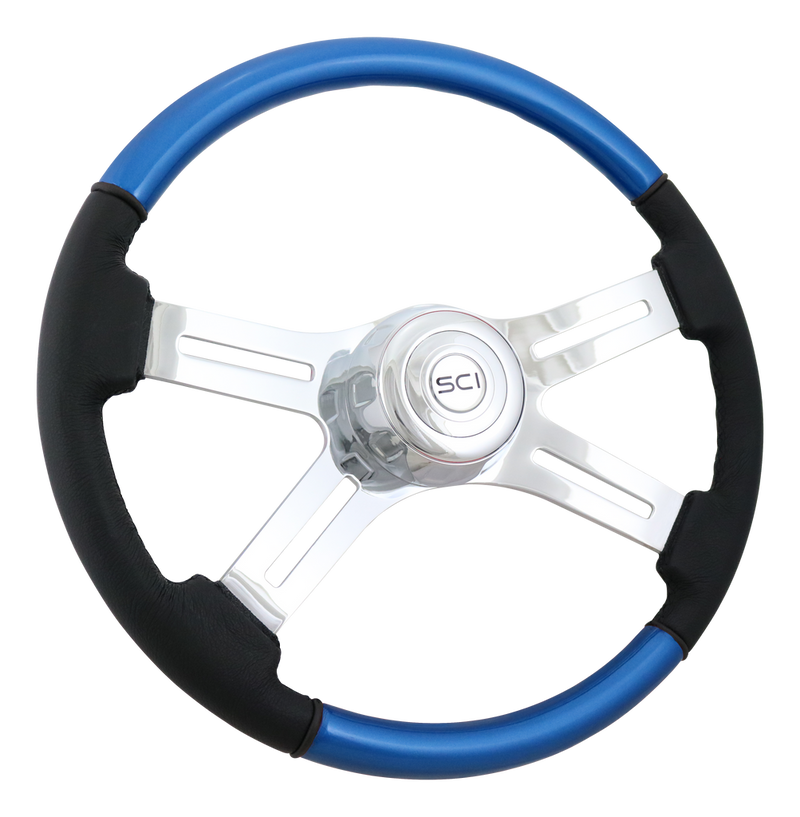 Steering Creations 18" Steering Wheel- Classic Combo/Blue