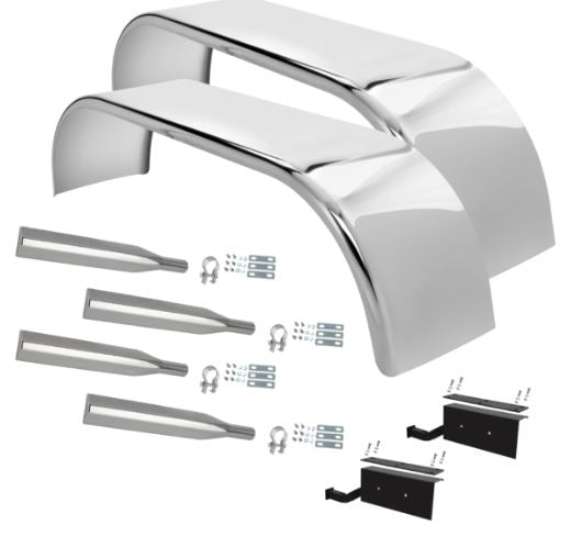 Hogebuilt 430 Stainless Steel Full Tandem Fender Kit - Low Rider