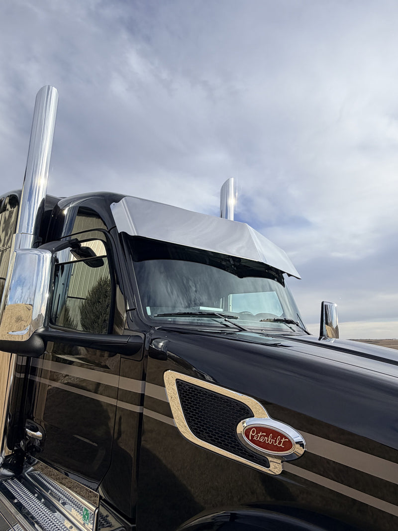 Iowa Customs Visors - Series 2 - Full Wrap - Fits Peterbilt 567  Mid Roof Cab IC163080