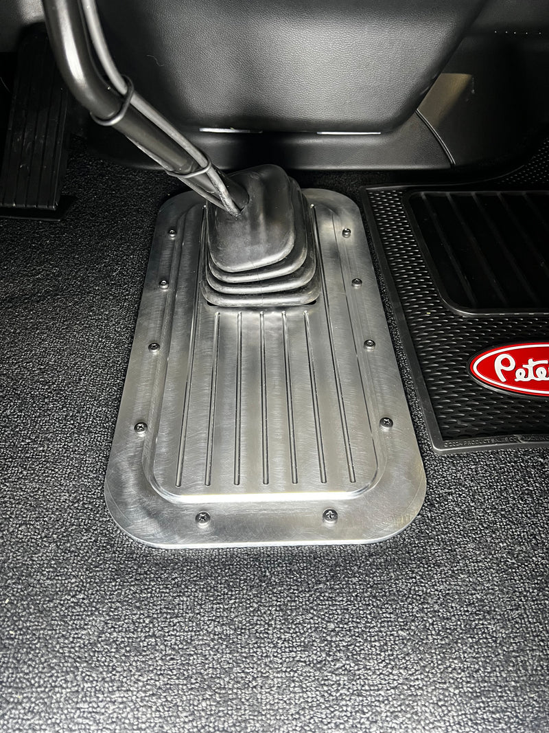Iowa Customs Peterbilt 589 Shifter Plate - Billet Aluminum with Ballnose Groves IC16201