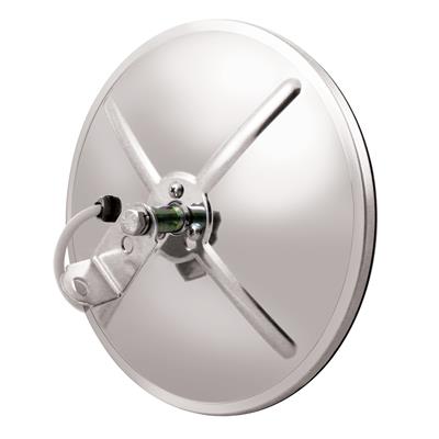 United Pacific 8-1/2" Stainless Steel 320R Convex Mirror - Centered Mounting Stud - Heated