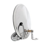 United Pacific 8-1/2" Stainless Steel 320R Convex Mirror - Offset Mounting Stud - Heated