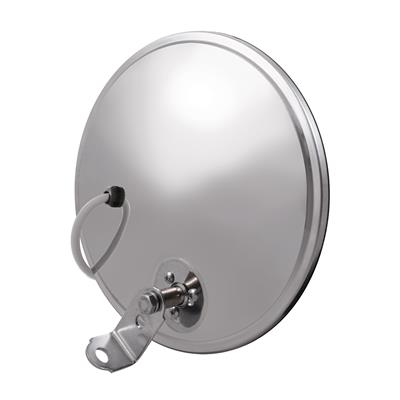 United Pacific 8-1/2" Stainless Steel 320R Convex Mirror - Offset Mounting Stud - Heated