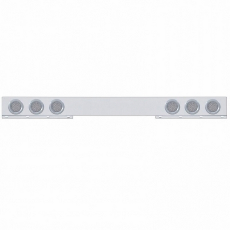 United Pacific Chrome 1 Piece Rear Light Bar With Six 36 LED 4" Lights & Bezels Red LED/Clear Lens 62648