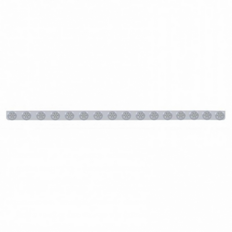 United Pacific 79-1/2" SS Bumper Light Bracket With 16X 7 LED 2" Reflector Lights & Bezels -Amber LED/Clear Lens 62845