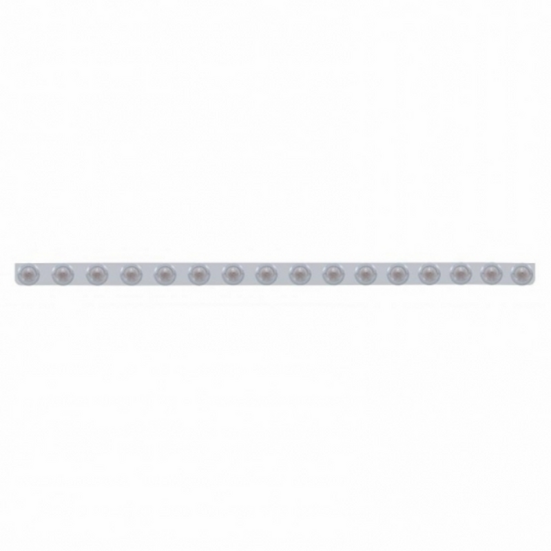 United Pacific 79-1/2" SS Bumper Light Bracket With 16X 9 LED 2" Beehive Lights & Bezels -Amber LED/Clear Lens 62849