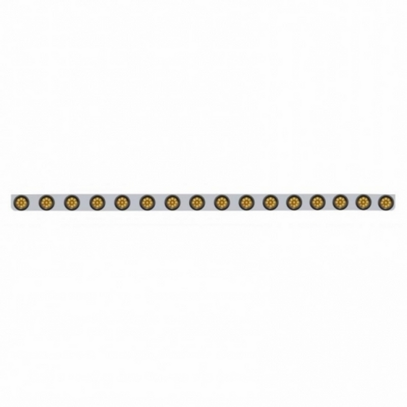 United Pacific 79-1/2" SS Bumper Light Bracket With 16X 9 LED 2" Reflector Light -Amber LED & Lens 62940