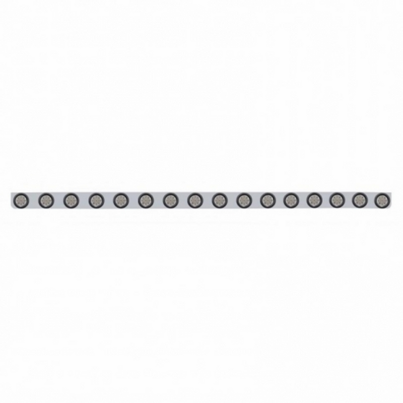 United Pacific 79-1/2" SS Bumper Light Bracket With 16X 9 LED 2" Reflector Light -Red LED/Clear Lens 62943