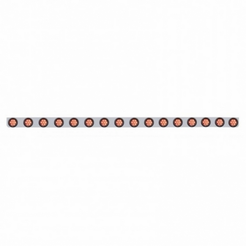 United Pacific 79-1/2" SS Bumper Light Bracket With 16X 7 LED 2" Reflector Light -Red LED & Lens 62946