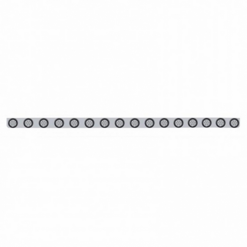 United Pacific 79-1/2" SS Bumper Light Bracket With 16X 7 LED 2" Reflector Light -Red LED/Clear Lens 62947