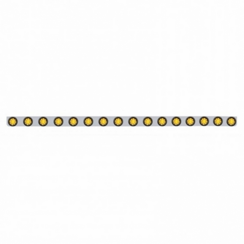 United Pacific 79-1/2" SS Bumper Light Bracket With 16X 9 LED 2" Beehive Light -Amber LED & Lens 62948