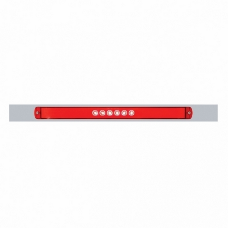 United Pacific Chrome Top Mud Flap Plate With 28 LED 17" GloLight Bar Red LED/Red Lens (Each) 63792