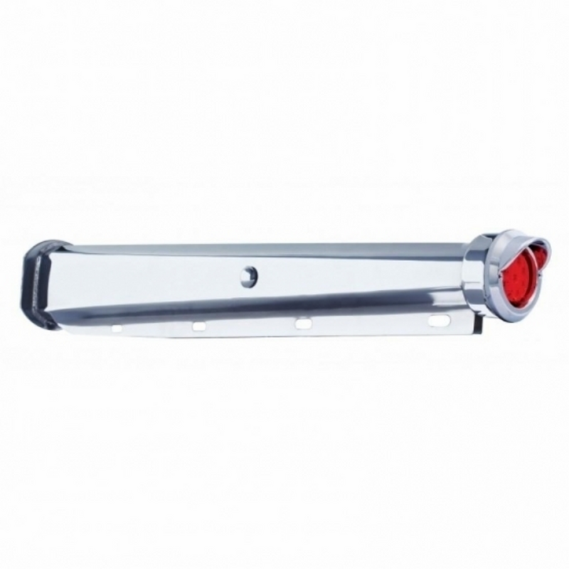 United Pacific 30" Heavy Duty Mud Flap Hangers With 9 LED Reflector End Cap & Visor Red LED/Red Lens (Pair) 65005