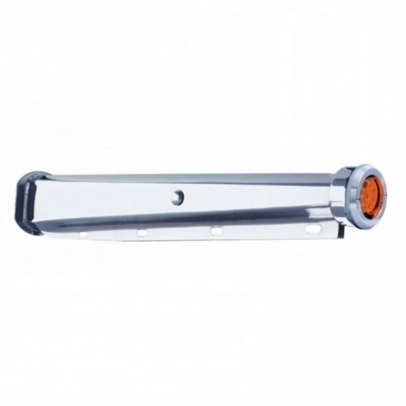 United Pacific 30" Heavy Duty Mud Flap Hangers With 9 LED Reflector End Cap & Bezel Amber LED/Amber Lens (Pair) 66004