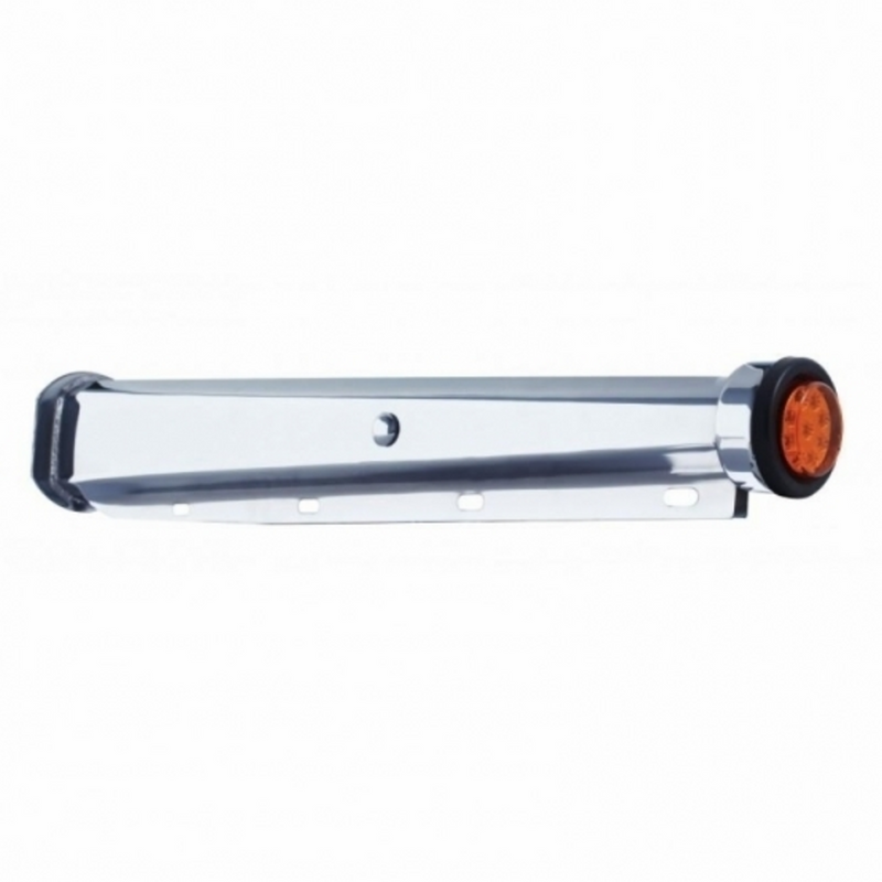 United Pacific 30" Heavy Duty Mud Flap Hangers With 9 LED Reflector End Cap & Grommet Amber LED/Amber Lens (Pair) 67004