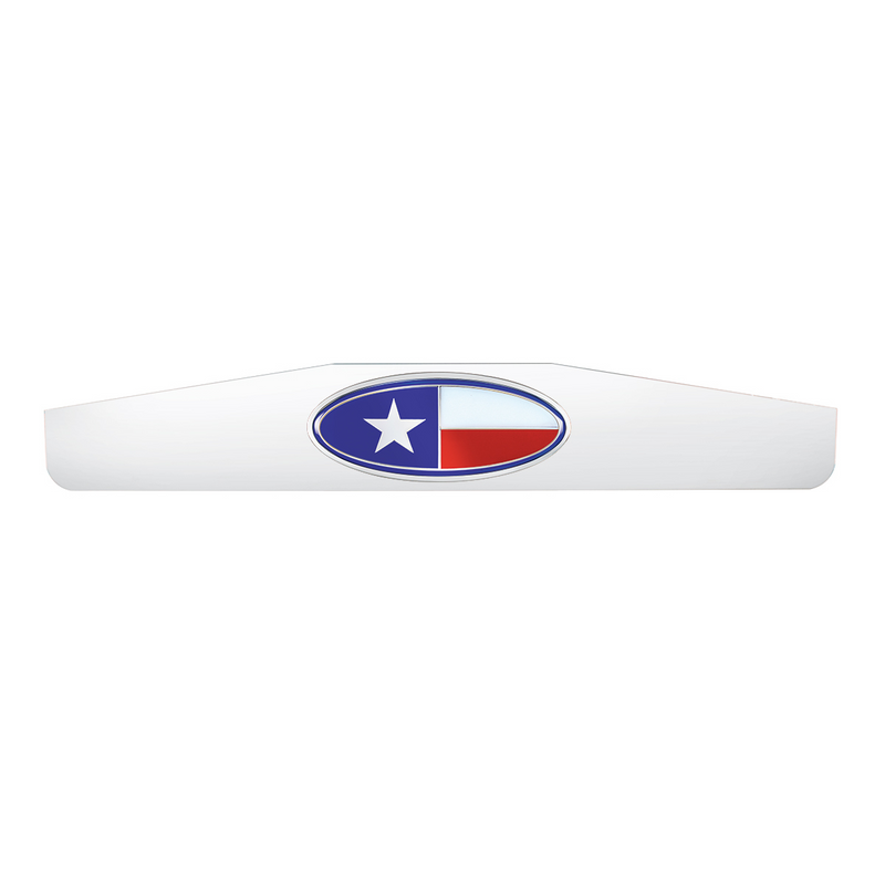 United Pacific 4" x 24" Chrome Bottom Mud Flap Weight With Oval Texas Flag Emblem 67009
