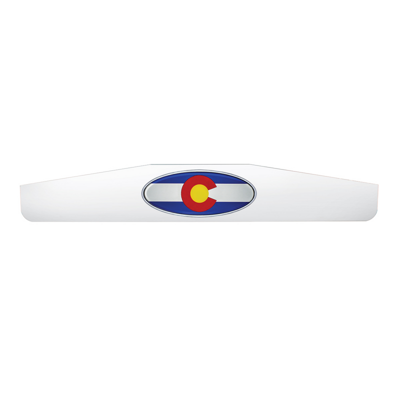 United Pacific 4" X 24" Chrome Bottom Mud Flap Weight With Oval Colorado Flag Emblem 67016