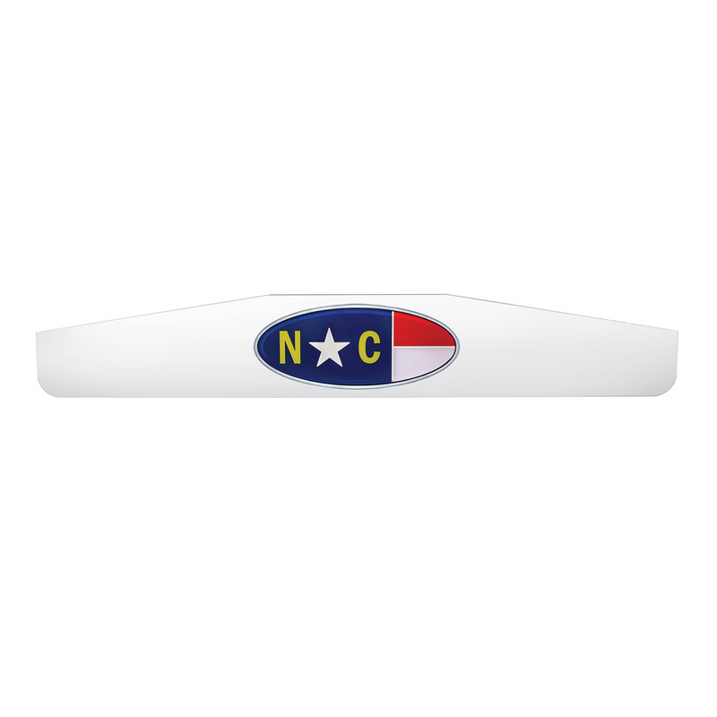 United Pacific 4" X 24" Chrome Bottom Mud Flap Weight With Oval North Carolina Flag Emblem 67017