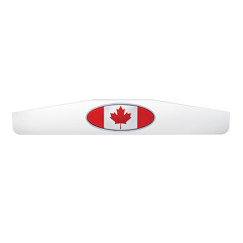 United Pacific 4" X 24" Chrome Bottom Mud Flap Weight With Oval Canada Flag Emblem 67019