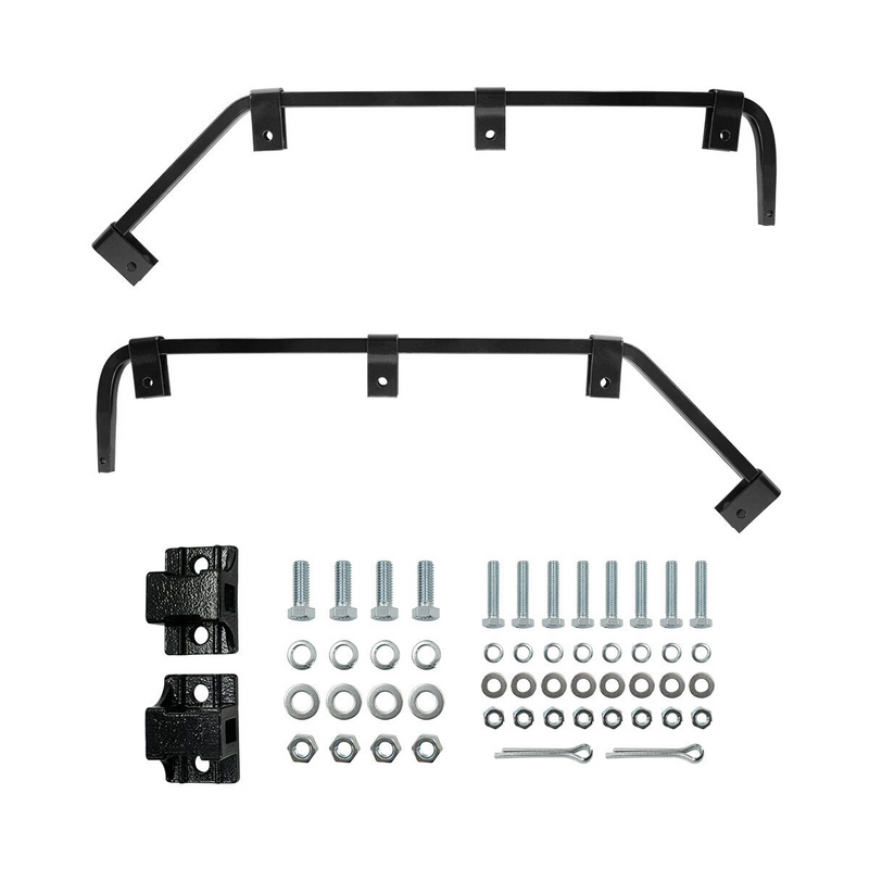 United Pacific Black Angled Mud Flap Hangers With Mounting Hardware No Coil (Pair) 67036