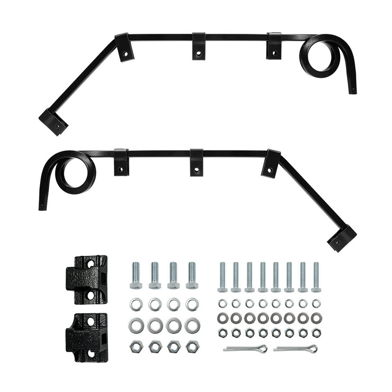 United Pacific Black Angled Mud Flap Hangers With Mounting Hardware- 1 Coil (Pair) 67037