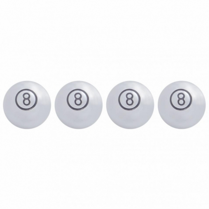 United Pacific Chrome Large "8" Ball Valve Caps (4-Pack) 69978