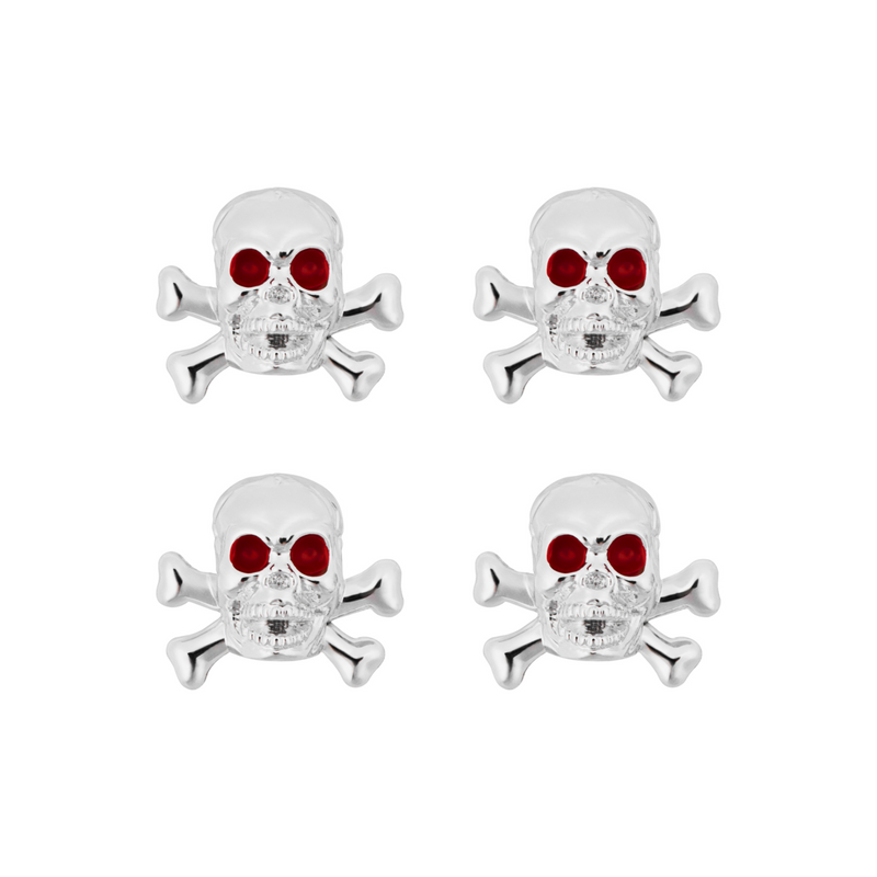 United Pacific Chrome Skull Valve Caps (Set of 4) 70004