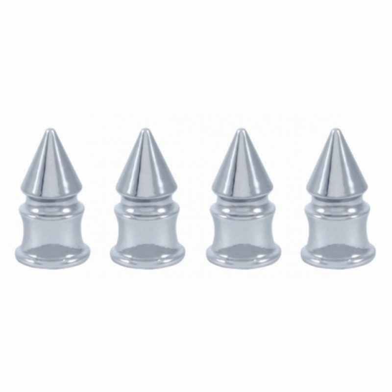 United Pacific Chrome Spike Valve Caps (4-Pack) 70038