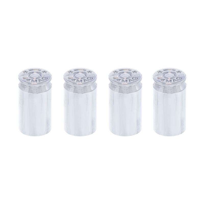 United Pacific Chrome Bullet Casing Valve Caps (4-Pack) 70066