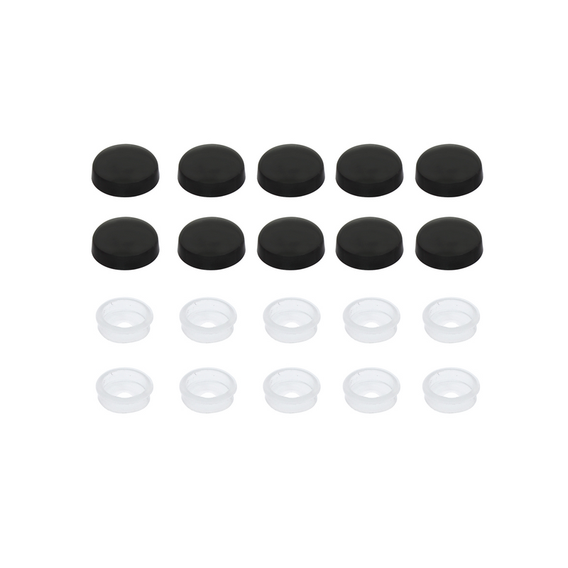 United Pacific Black Plastic Snap-On Caps For #6 And #8 Screw (10-Pack) 70076