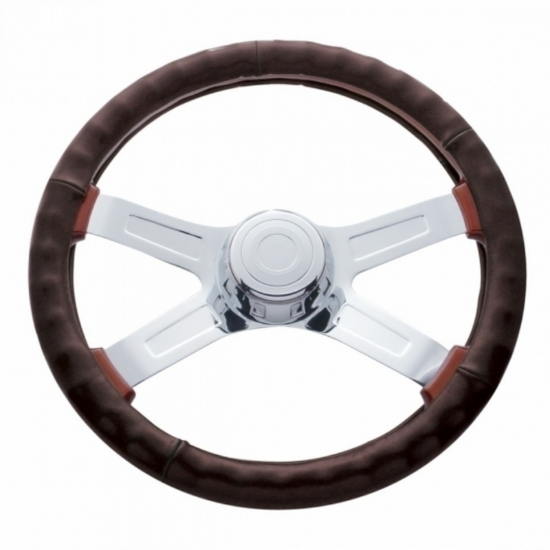 United Pacific 18" Steering Wheel Cover Dark Brown 70112