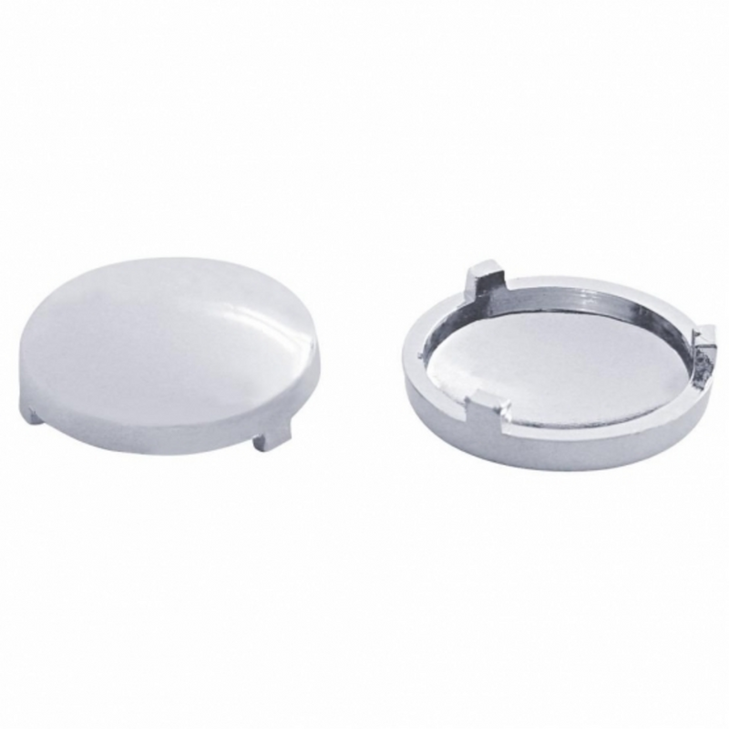 United Pacific Chrome Plastic Covers For 3/4" Round Vinyl Button For Most Freightliner & International (Bulk) 70195B