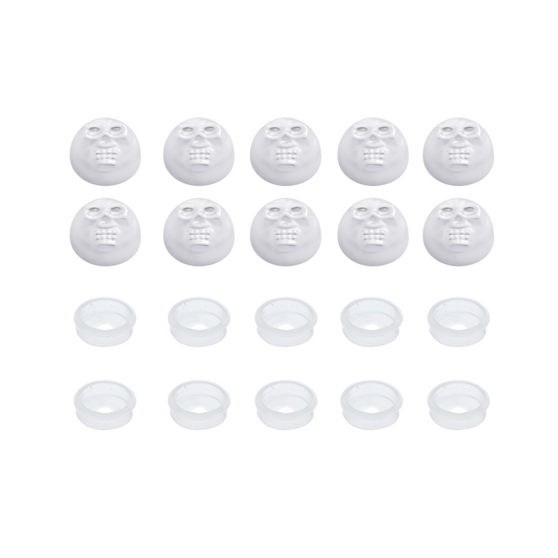 United Pacific Chrome Plastic Skull Snap-On Cap For #10 And #12 Screws (10-Pack) 70196