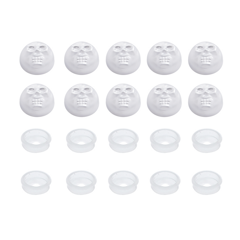 United Pacific Chrome Plastic Skull Snap-On Cap For 1/4" Screws (10-Pack) 70197