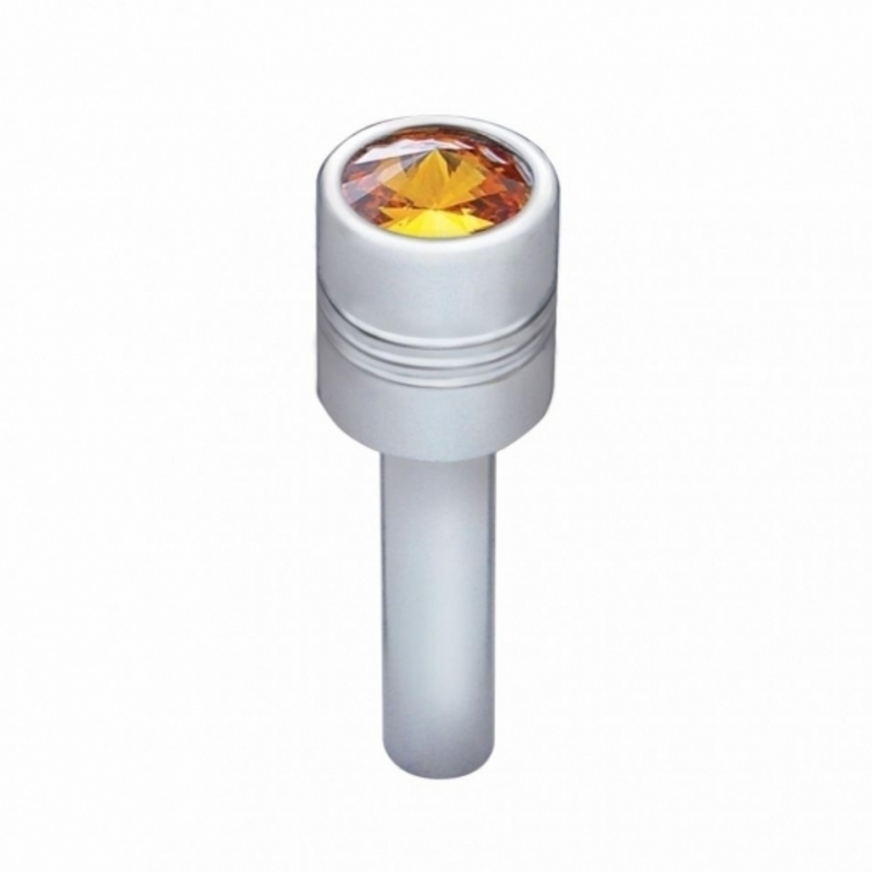 United Pacific Chrome Door Lock Knob With 9/16" Amber Crystal (2-Pack) 70210