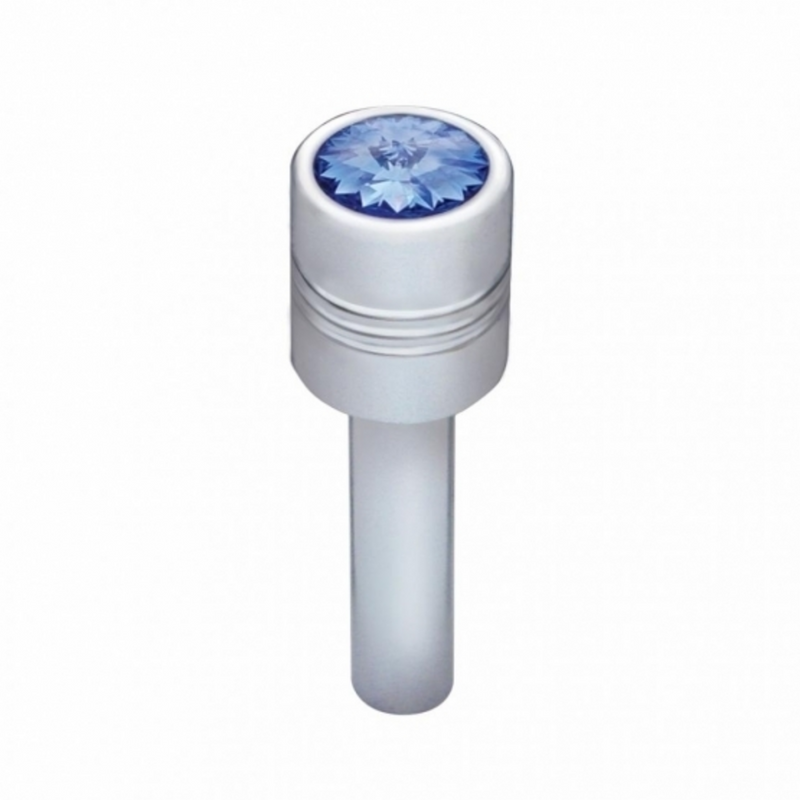 United Pacific Chrome Door Lock Knob With 9/16" Blue Crystal (2-Pack) 70211