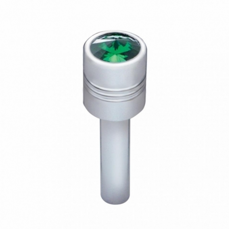 United Pacific Chrome Door Lock Knob With 9/16" Green Crystal (2-Pack) 70212