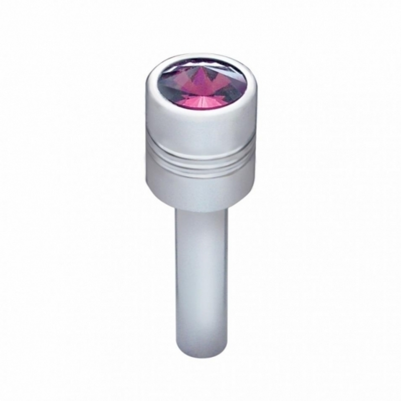 United Pacific Chrome Door Lock Knob With 9/16" Purple Crystal (2-Pack) 70213