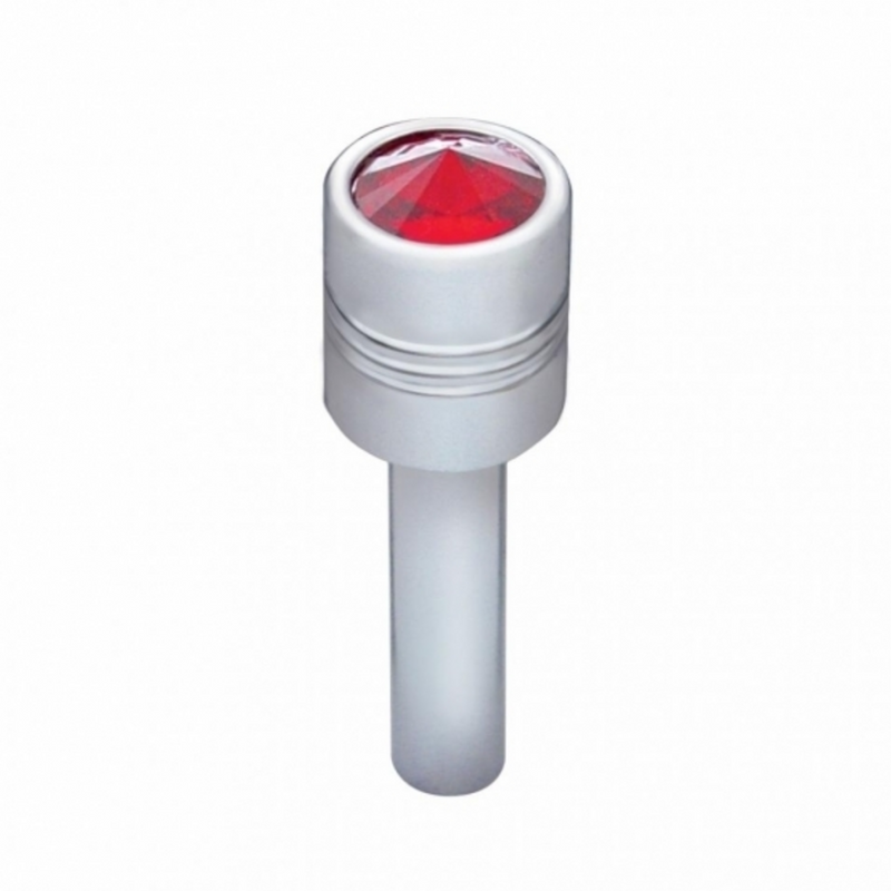 United Pacific Chrome Door Lock Knob With 9/16" Red Crystal (2-Pack) 70215