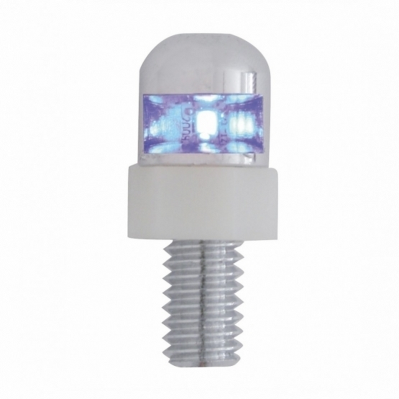 United Pacific Single LED License Plate Fasteners Blue LED (2-Pack) 70301