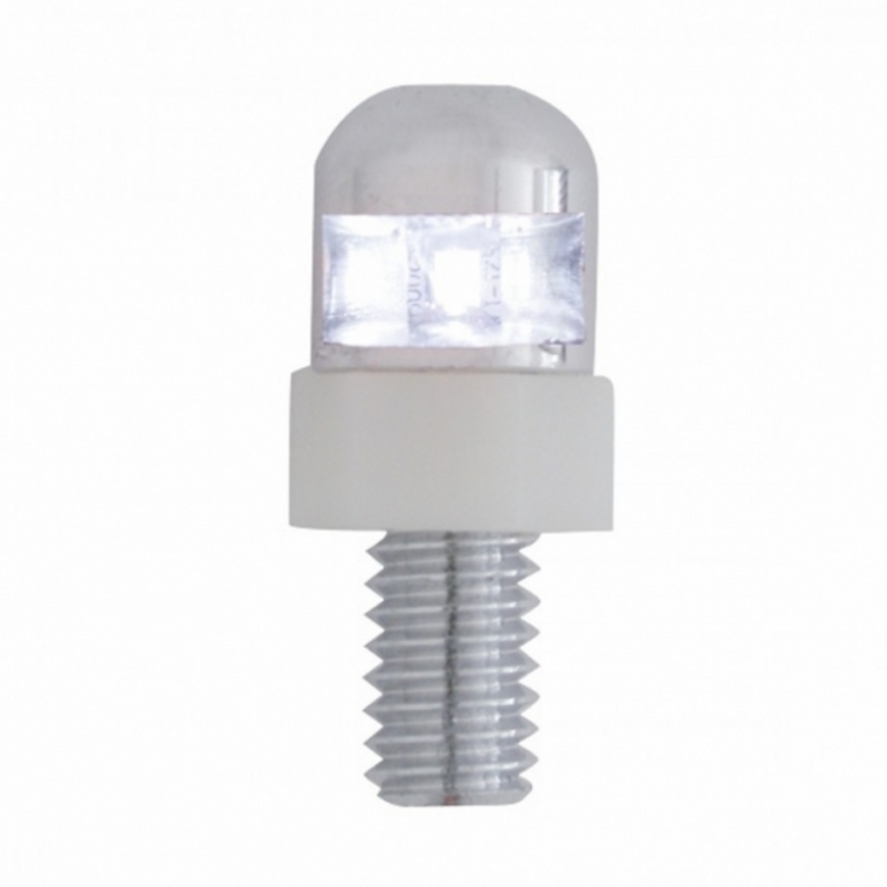 United Pacific Single LED License Plate Fasteners White LED (2-Pack) 70303