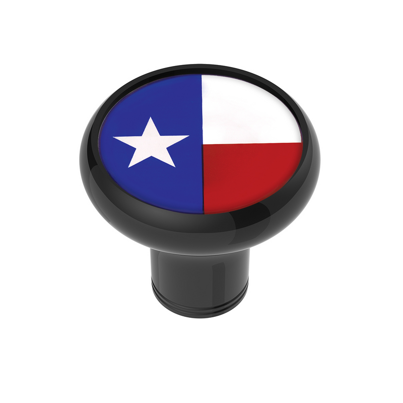 United Pacific 1/2"-13 Thread-On Gearshift Knob With Texas Flag Sticker Black 70345