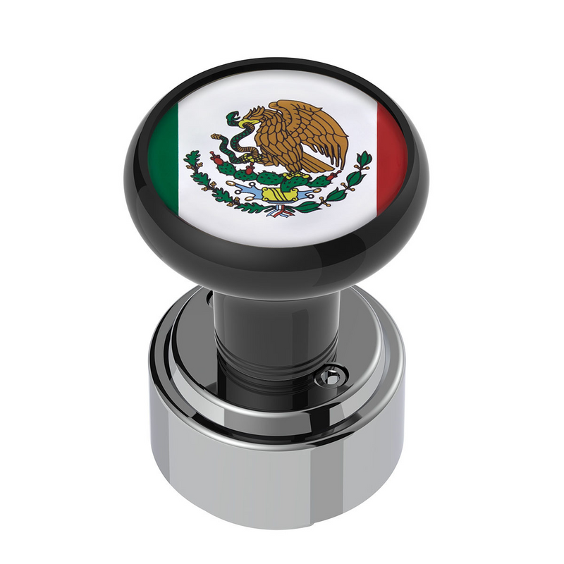 United Pacific Thread-On Gearshift Knob With 9/10 Speed Adapter & Mexico Flag Sticker Black 70350