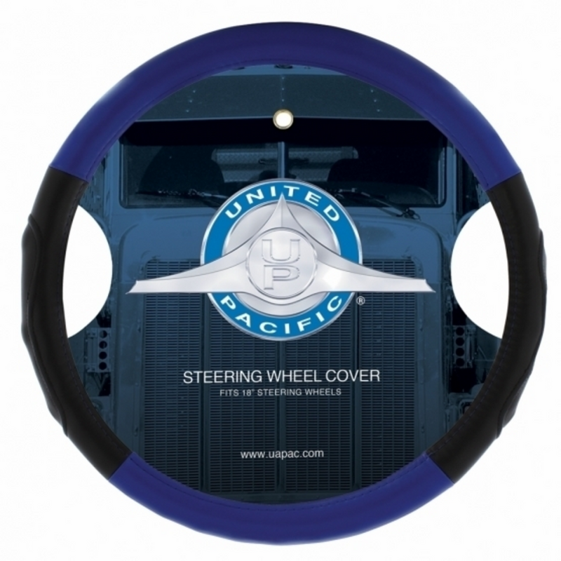 United Pacific 18" Duo Tone Steering Wheel Cover Black & Blue 70405