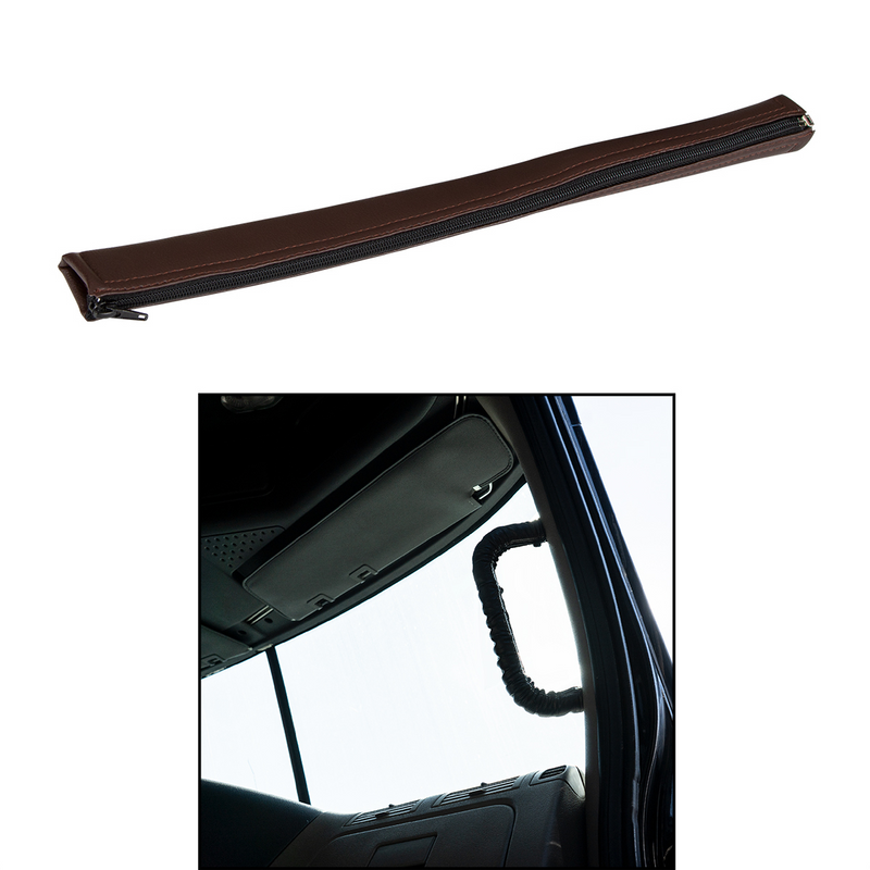 United Pacific 17" Driver Assist Grab Bar Cover Brown Engineered Leather 70413