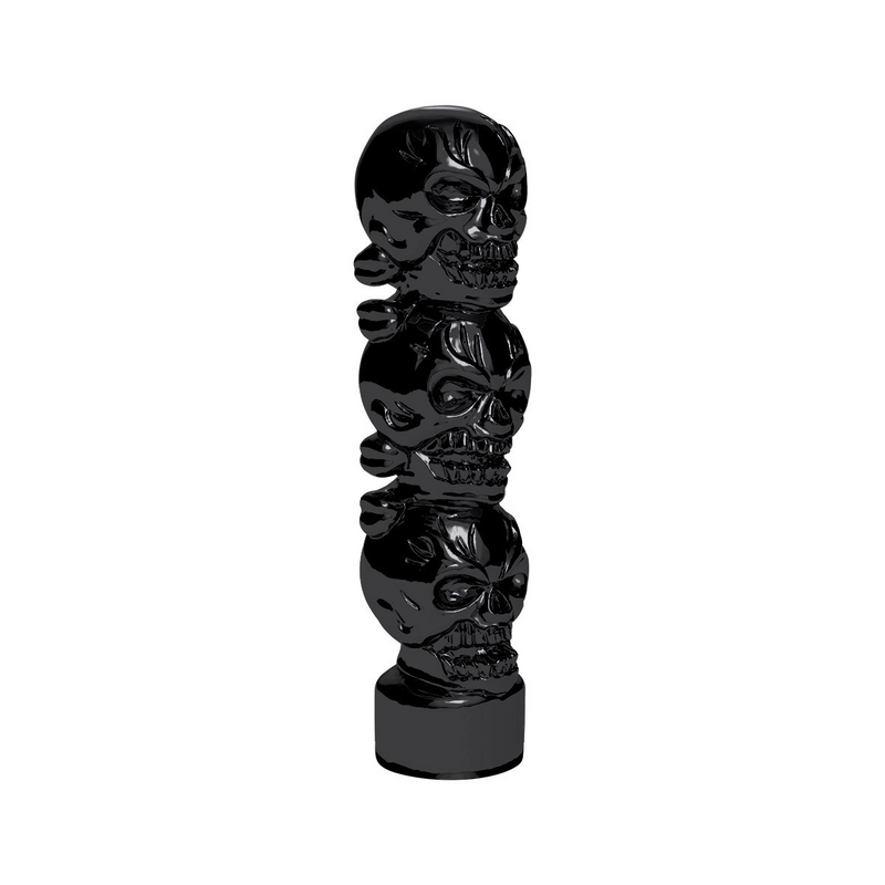 United Pacific 1/2"-13 Thread-On 3 Skull Candy Color Shift Knob-Glossy Black 70537B